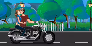 Risky Motorcycle Kissing