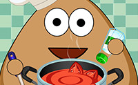 POU KITCHEN SLACKING jogo online no