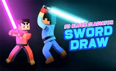 3D Block Gladiator: Sword Draw