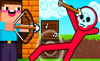 Noob archer vs Stickman Zombie: Zombie Shooter
